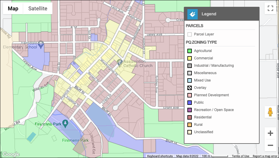 Screenshot from ParcelQuest software showing Zoning Type