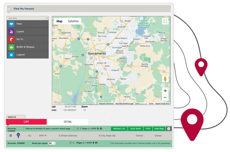 Parcel Location Problem Demo | ParcelQuest | California