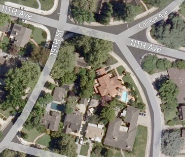 A street view of the intersection of 19th St, 11th Ave and College Ave