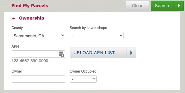 Searching for property owners by name, address, location or proximity in PQ Online